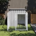 Miniatyrbillede 2 af 6: The Living Store hundehus med løbegård 110x201x110 cm galvaniseret stål lysegrå -  Hundehuse