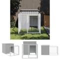 Miniatyrbillede 1 af 6: The Living Store hundehus med løbegård 110x201x110 cm galvaniseret stål lysegrå -  Hundehuse