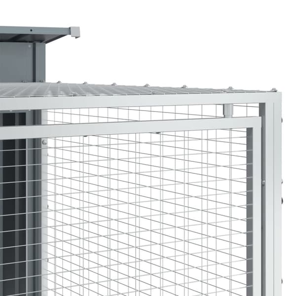 The Living Store hundehus m. løbegård 153x194x110 cm galvaniseret stål antracit - Hundehuse