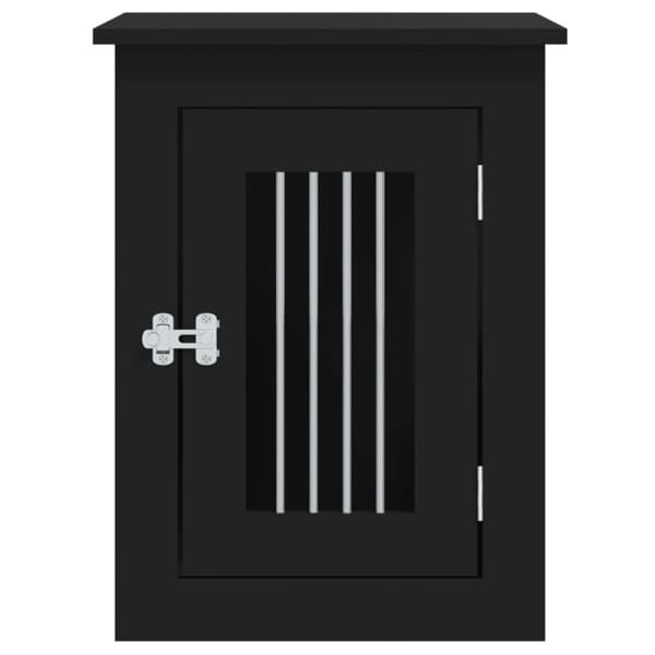 The Living Store hundebur 45x62x59 cm konstrueret træ sort -  Hundehuse