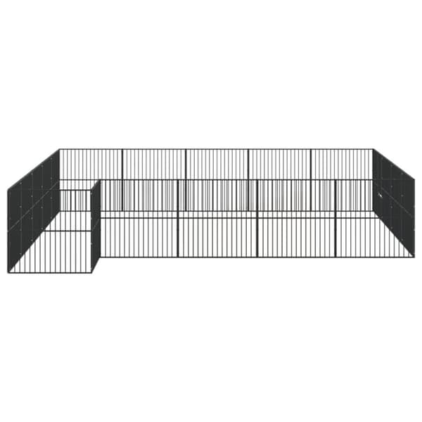 The Living Store Koiranhäkki 20 paneelia musta galvanoitu teräs -  Koirankopit