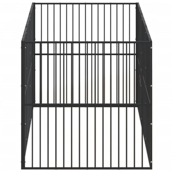 The Living Store hundegård 8 paneler galvaniseret stål sort -  Hundehuse
