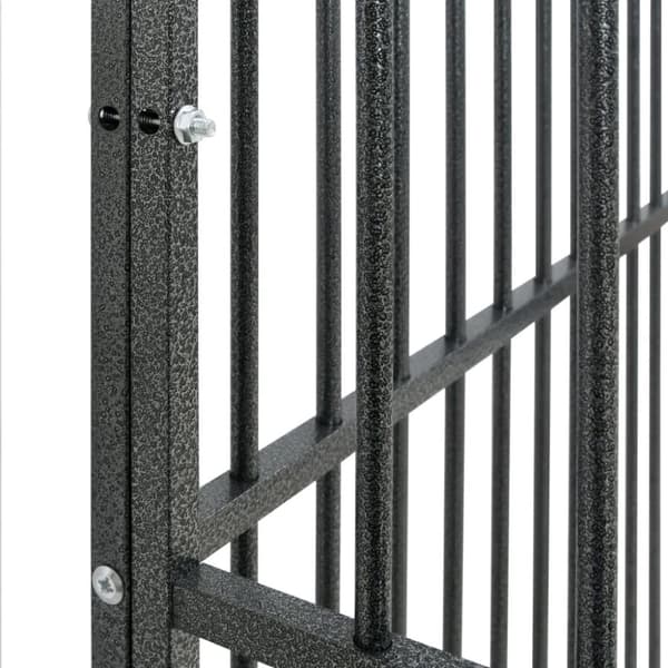 The Living Store hundegård 12 paneler galvaniseret stål sort -  Hundehuse