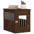 Miniatyrbillede 5 af 11: The Living Store hundebur 55x75x65 cm konstrueret træ brun egetræsfarve -  Hundehuse