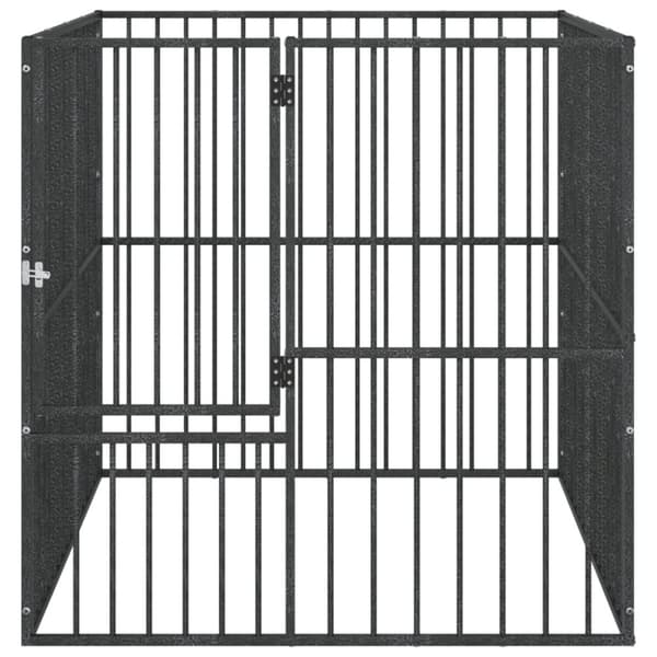 The Living Store hundegård 4 paneler galvaniseret stål sort -  Hundehuse