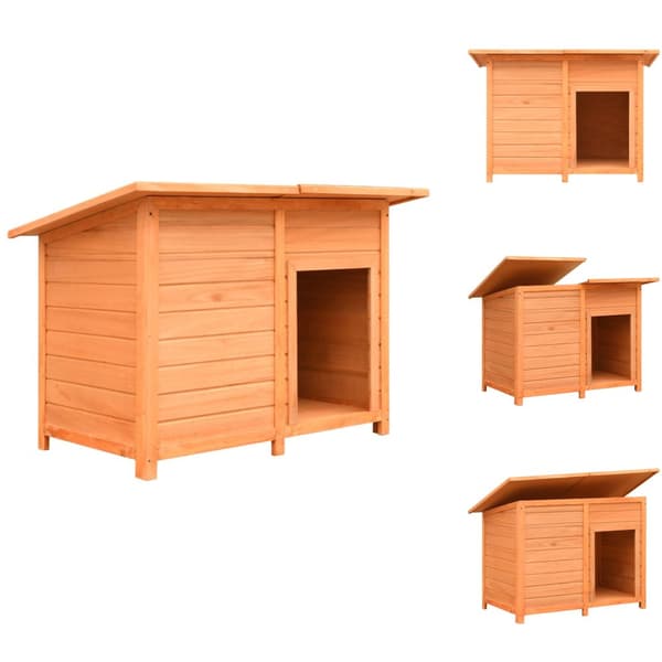 Hundehuse - Living hundebur 120x77x86 cm massivt fyrre- og grantræ