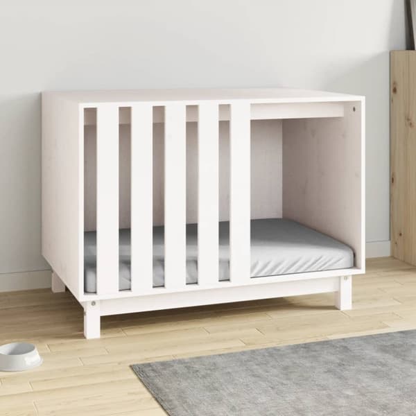 Hundehuse - Living hundehus 90x60x67 cm massivt fyrretræ hvid