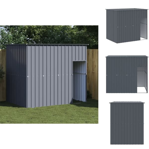 Hundehuse - Living hundehus med tag 214x153x181 cm galvaniseret stål antracitgrå