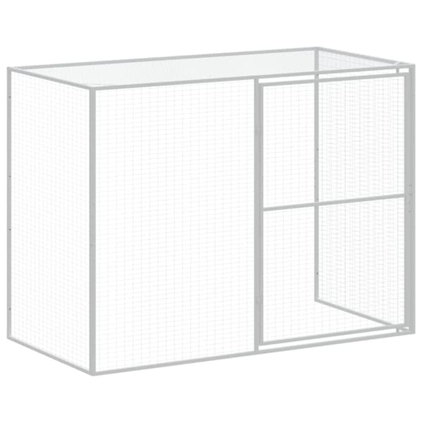 Hundehuse - Living hundehus med løbegård 214x661x181 cm galvaniseret stål antracit