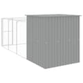 Miniatyrbillede 6 af 9: Hundehuse - Living hundehus med løbegård 165x455x181 cm galvaniseret stål lysegrå
