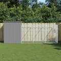 Miniatyrbillede 2 af 9: Hundehuse - Living hundehus med løbegård 165x455x181 cm galvaniseret stål lysegrå