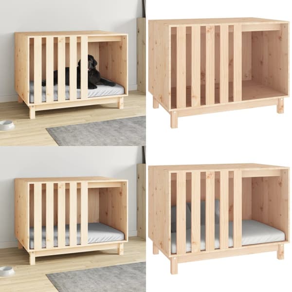 Hundehus 90x60x67 cm massivt fyrretræ - Hundehus - Hundehuse - Home & Living
