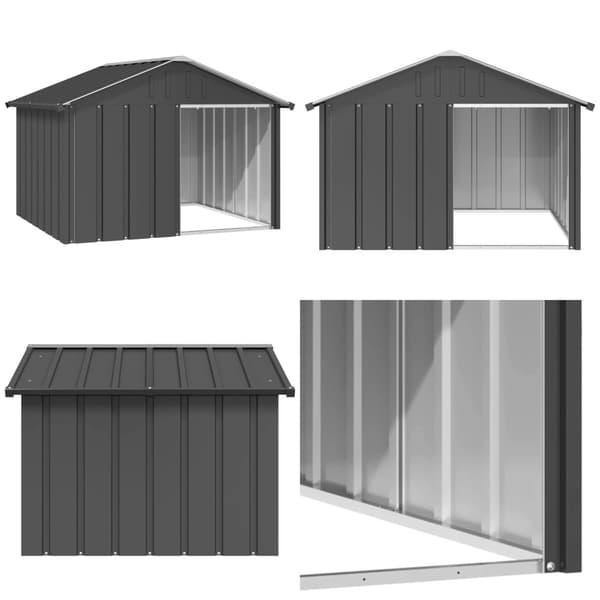 Hundehus 116,5x103x81,5 cm galvaniseret stål antracitgrå - Hundehus - Hundehuse - Home & Living