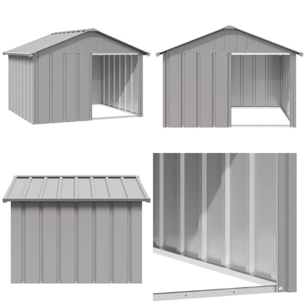 Hundehus 116,5x103x81,5 cm galvaniseret stål grå - Hundehus - Hundehuse - Home & Living