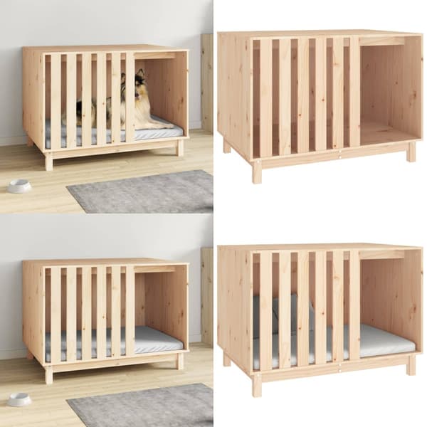 Hundehus 100x70x72 cm massivt fyrretræ - Hundehus - Hundehuse - Home & Living