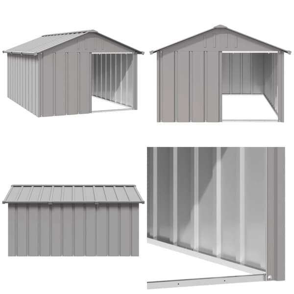 Hundehus 116,5x153x81,5 cm galvaniseret stål grå - Hundehus - Hundehuse - Home & Living