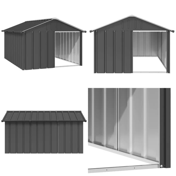 Hundehus 116,5x153x81,5 cm galvaniseret stål antracitgrå - Hundehus - Hundehuse - Home & Living