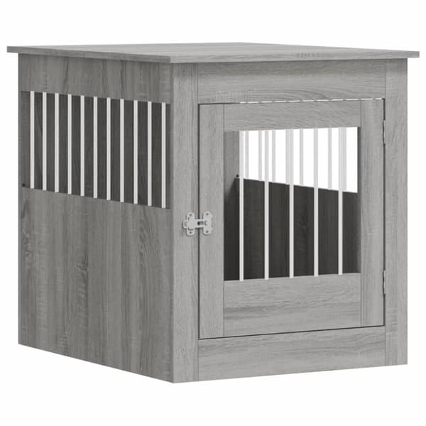 hundebur 64,5x80x71 cm konstrueret træ grå sonoma-eg