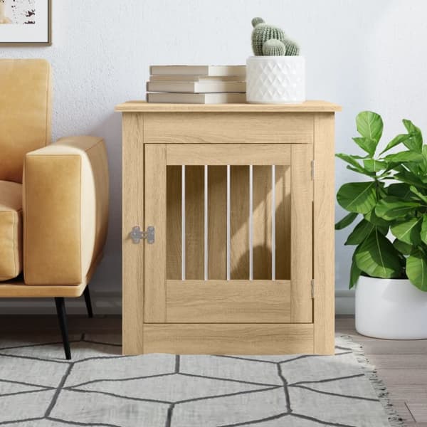 hundebur 64,5x80x71 cm konstrueret træ sonoma-eg