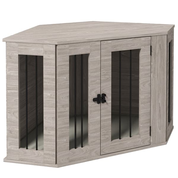 Rootz PawHut Hundeboks - Stilfuld hundekasse - Sikkert kæledyrsbur - Moderne design - Sikker låsemekanisme - Nem adgang - 63H x 104L x 55W cm - Konstr