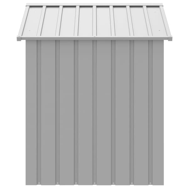 hundehus med tag 117x103x123 cm galvaniseret stål lysegrå