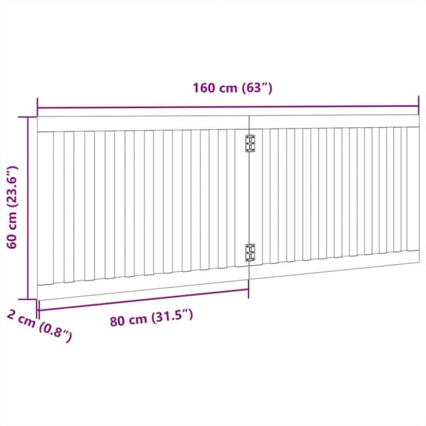 vidaXL Koiraportti kokoontaittuva 2 paneelia ruskea 160 cm poppelipuu