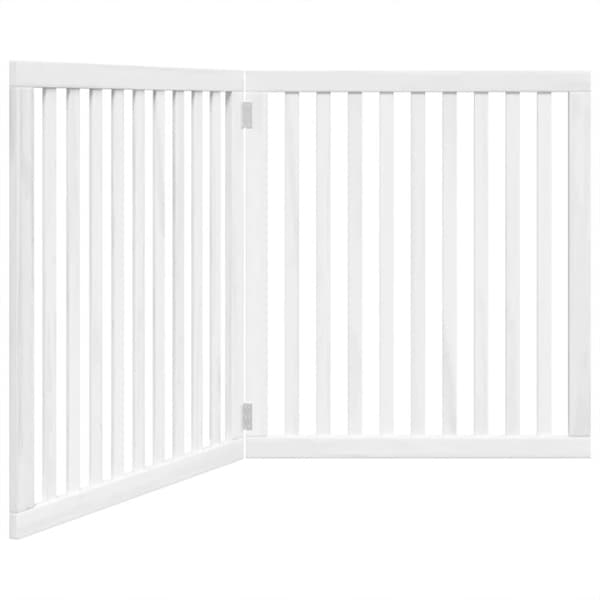 vidaXL Koiraportti kokoontaittuva 2 paneelia valk. 160 cm poppelipuu