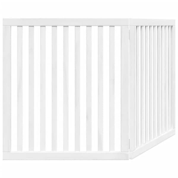 vidaXL Koiraportti kokoontaittuva 2 paneelia valk. 160 cm poppelipuu