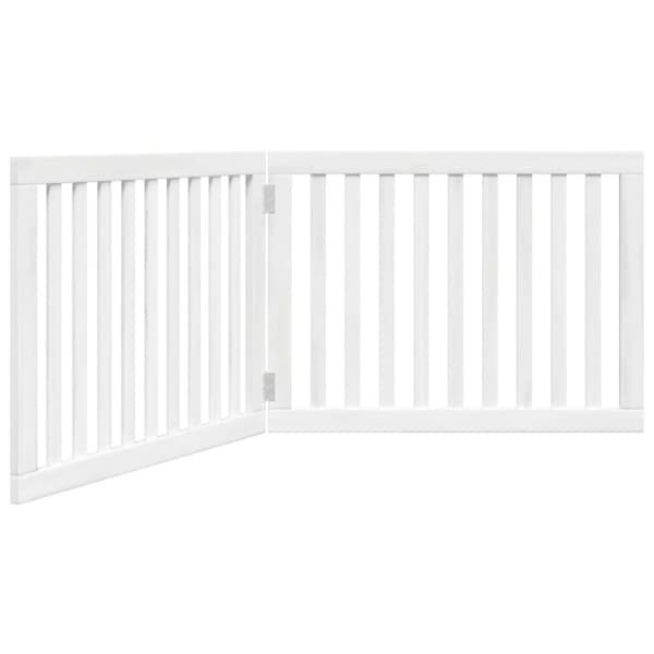 vidaXL Koiraportti kokoontaittuva 2 paneelia valk. 160 cm poppelipuu