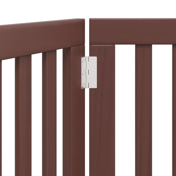 vidaXL Hundeport sammenleggbar 3 paneler brun 150 cm poppeltre