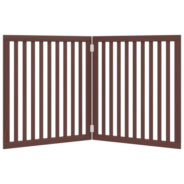 vidaXL Hundeport sammenleggbar 2 paneler brun 160 cm poppeltre