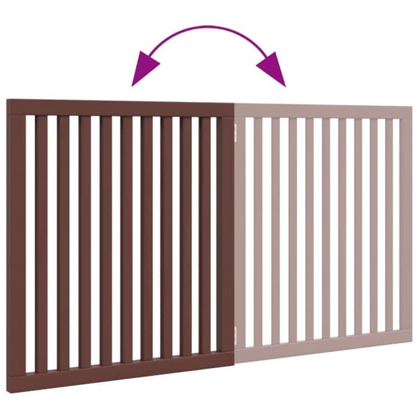 vidaXL Hundeport sammenleggbar 2 paneler brun 160 cm poppeltre
