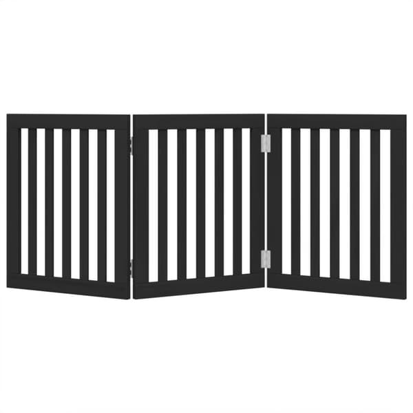 vidaXL Hundgrind hopfällbar 3 paneler svart 150 cm poppel