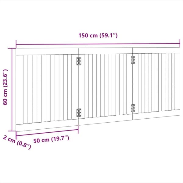 vidaXL Hundgrind hopfällbar 3 paneler svart 150 cm poppel
