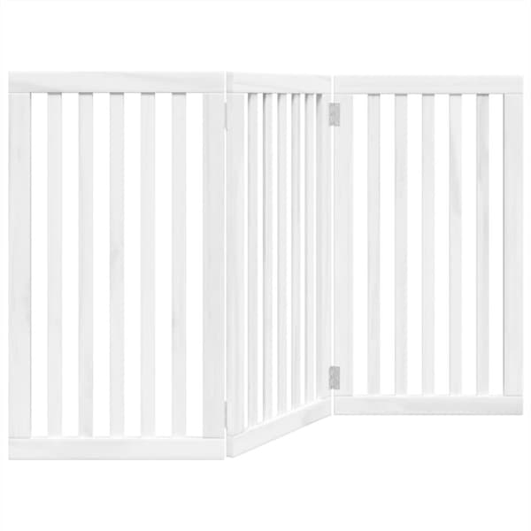 vidaXL Hundeport sammenleggbar 3 paneler hvit 150 cm poppeltre