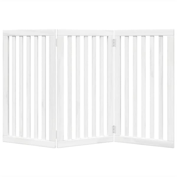 vidaXL Hundeport sammenleggbar 3 paneler hvit 150 cm poppeltre