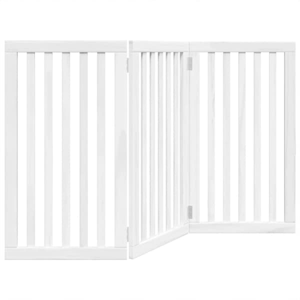 vidaXL Hundeport sammenleggbar 3 paneler hvit 150 cm poppeltre