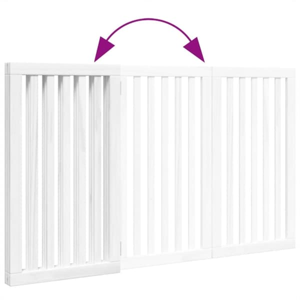 vidaXL Hundeport sammenleggbar 3 paneler hvit 150 cm poppeltre