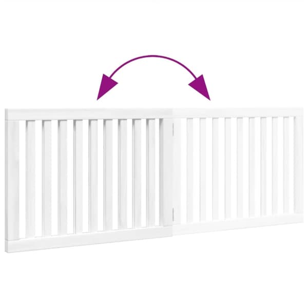 vidaXL Hundeport sammenleggbar 2 paneler hvit 160 cm poppeltre