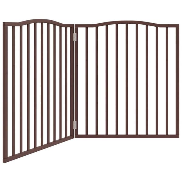 vidaXL Hundeport sammenleggbar 2 paneler brun eik 160 cm poppeltre