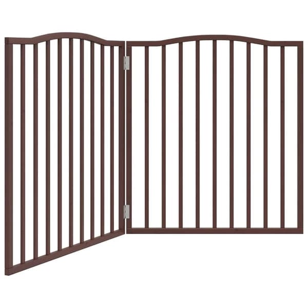 vidaXL hundelåge 2 paneler 160 cm foldbar poppeltræ brun egetræ