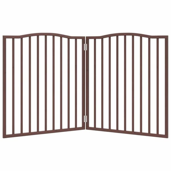 vidaXL hundelåge 2 paneler 160 cm foldbar poppeltræ brun egetræ