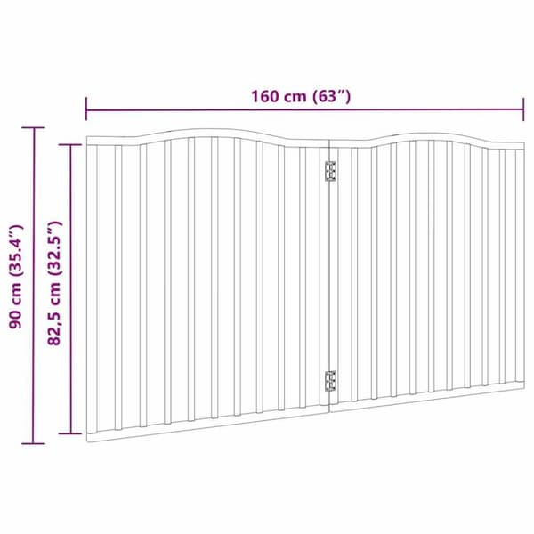 vidaXL hundelåge 2 paneler 160 cm foldbar poppeltræ brun egetræ