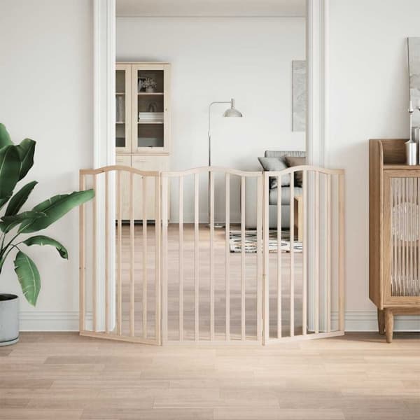 vidaXL Hundeport sammenleggbar 3 paneler 150 cm poppeltre