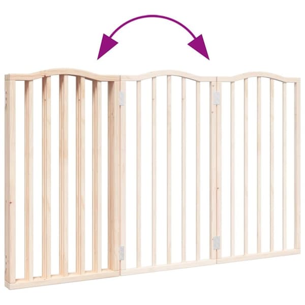 vidaXL Hundeport sammenleggbar 3 paneler 150 cm poppeltre