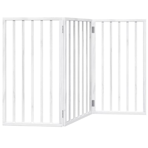 vidaXL Hundeport sammenleggbar 3 paneler hvit 150 cm poppeltre
