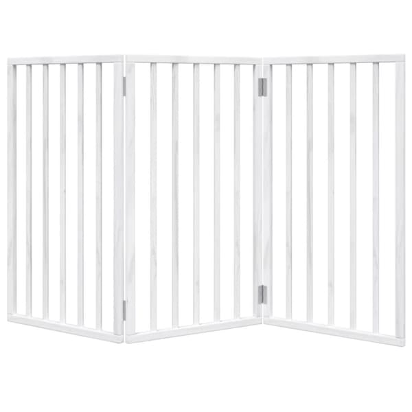 vidaXL Hundeport sammenleggbar 3 paneler hvit 150 cm poppeltre