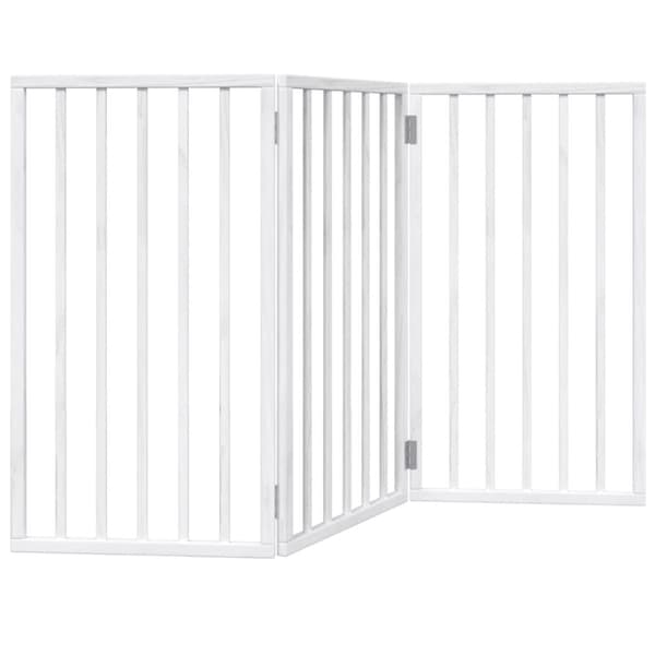 vidaXL Hundeport sammenleggbar 3 paneler hvit 150 cm poppeltre