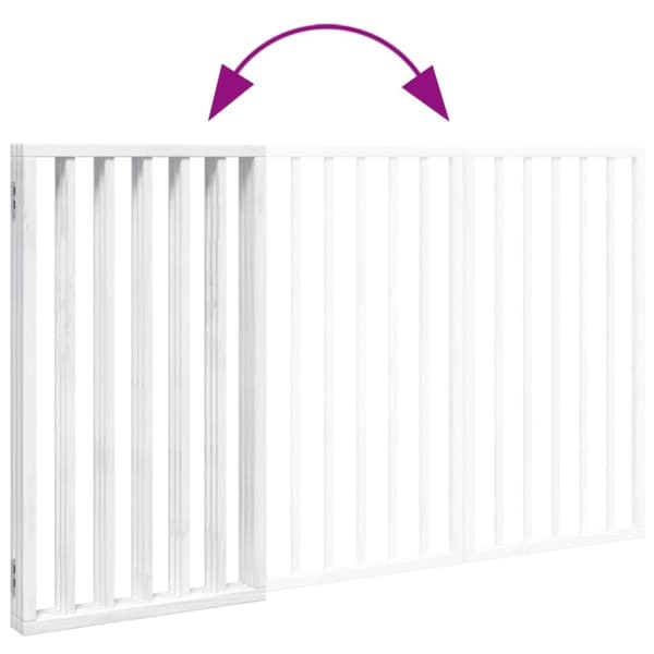 vidaXL Hundeport sammenleggbar 3 paneler hvit 150 cm poppeltre