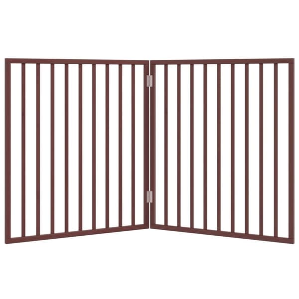 vidaXL Hundeport sammenleggbar 2 paneler brun 160 cm poppeltre